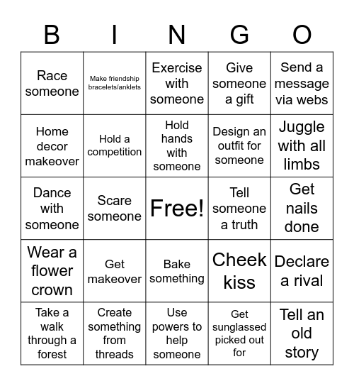 ARACHNE-1 Bingo Card