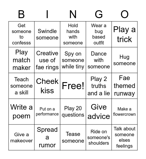 FAE-1 Bingo Card