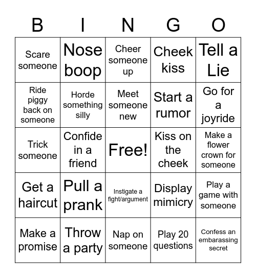 POOKA-1 Bingo Card