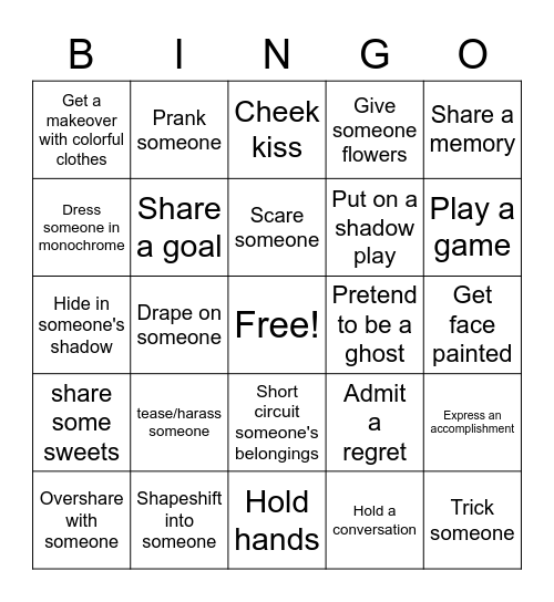 SHADE-1 Bingo Card