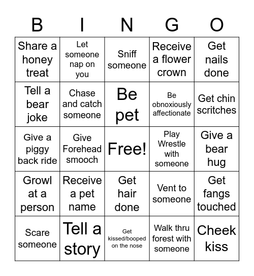 WEREBEAR-1 Bingo Card