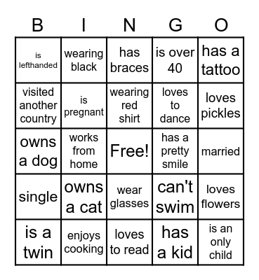 Icebreaker Bingo Card