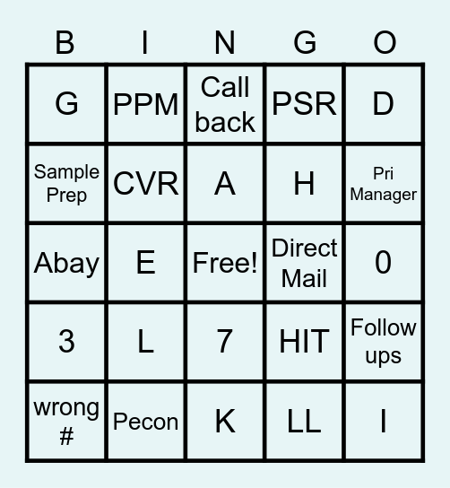 TEAM  511 Bingo Card