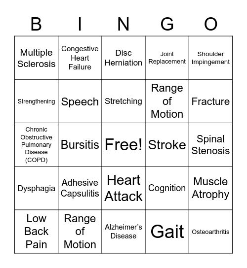 BINGO with FOX Bingo Card