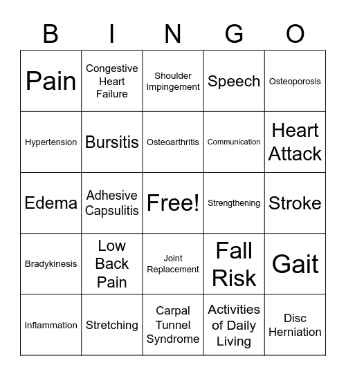 BINGO with FOX Bingo Card