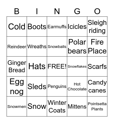 WINTER FUN Bingo Card