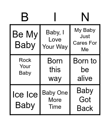 Geheime Bibi Babyshower Bingo Card