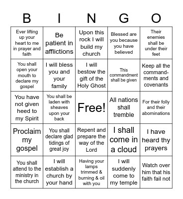 B=30 I=31/32 N=33 G=34/36 0=35 Bingo Card