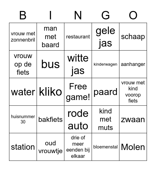 in-de-auto-bingo! Bingo Card