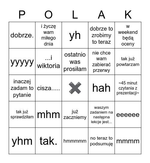 ~polski z madzia~ Bingo Card