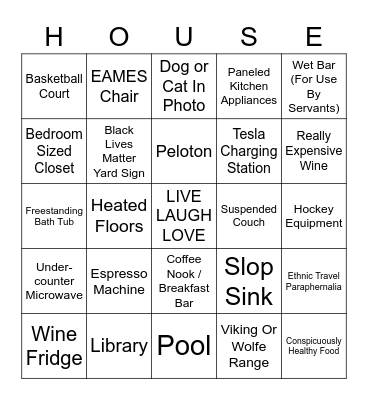 House Hunting Bingo Card