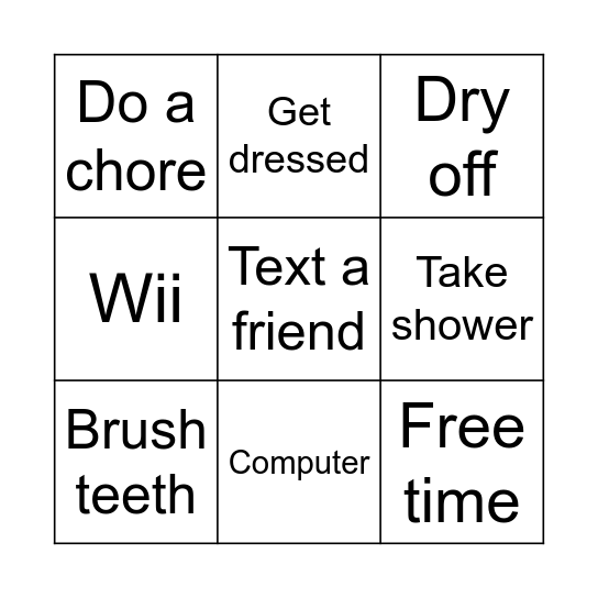 Today Bingo Card