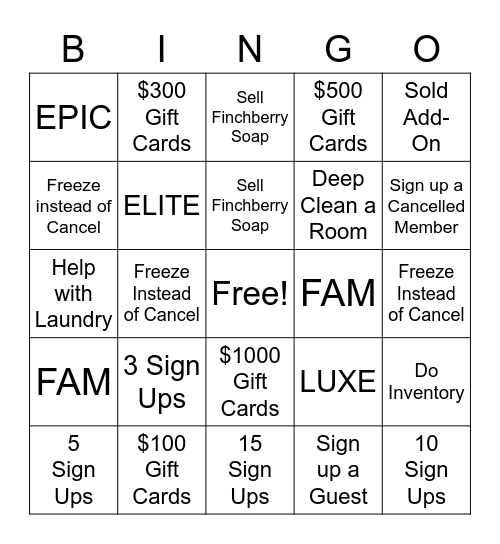 April 2021 Bingo Card