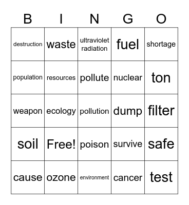 Find the English equivalent Bingo Card