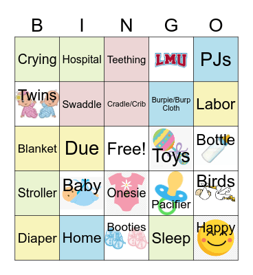 Amber & Kristen's Baby Shower Bingo Card