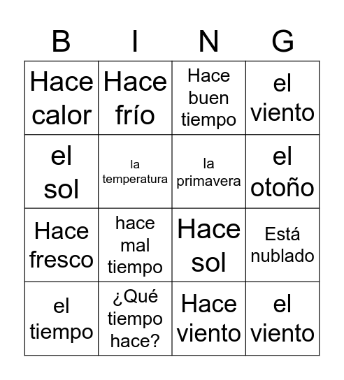 UNIDAD 3 ETAPA 3 VOCABULARIO Bingo Card