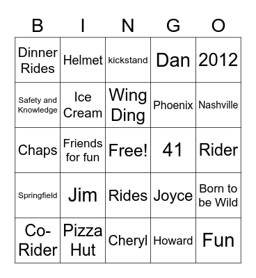 MDRA Christmas Bingo Card