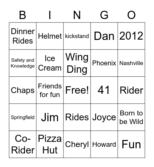 MDRA Christmas Bingo Card