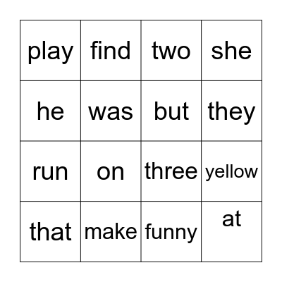 HFW Lotto 3 Bingo Card