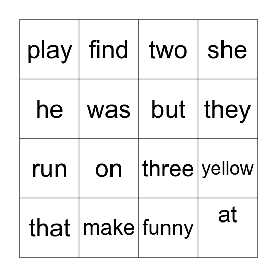 HFW Lotto 3 Bingo Card