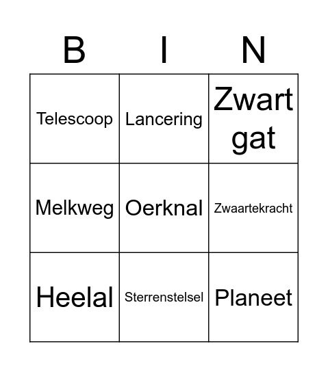 Faqta tegel 1 t/m 4 Bingo Card