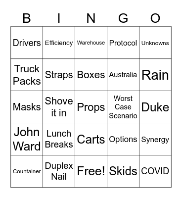 Phantom Goes to Australia Bingo Card