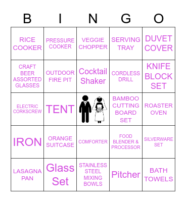 BRIDAL GIFT BINGO Card