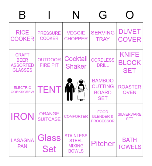 BRIDAL GIFT BINGO Card
