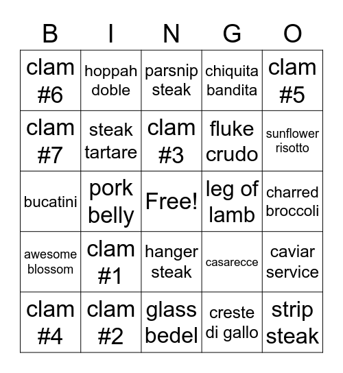 Sunday Funday Bingo Card