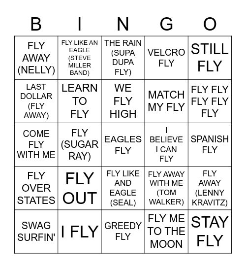 FLY Bingo Card