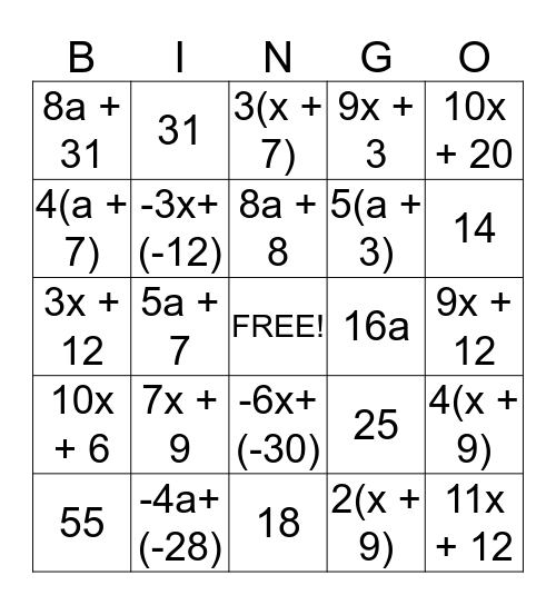 GC Review Bingo Card