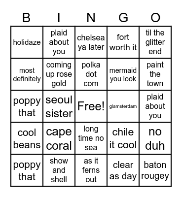 Mel's Color Street Birthday Bingo!!! Bingo Card
