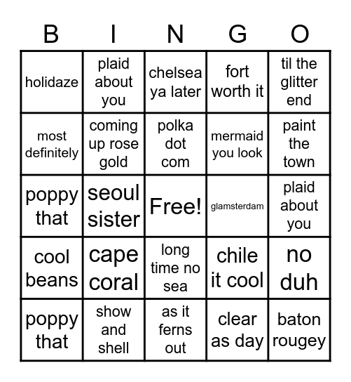 Mel's Color Street Birthday Bingo!!! Bingo Card