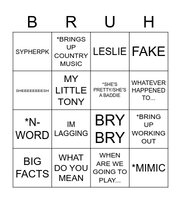 MANDO Bingo Card