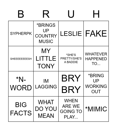 MANDO Bingo Card