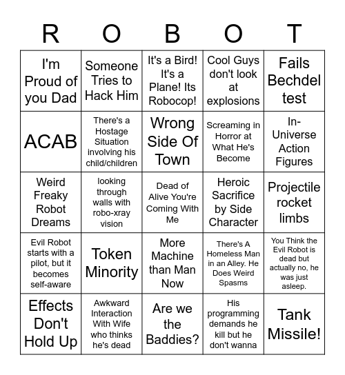 Robobop Bingo-Bonzo Bingo Card