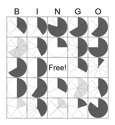 Fraction Bingo Card