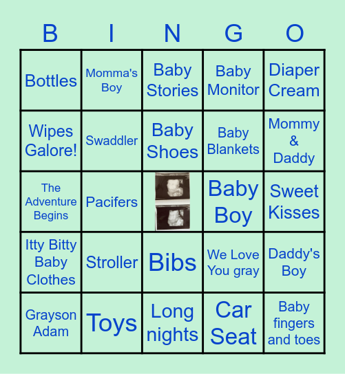 Baby Bingo! Bingo Card