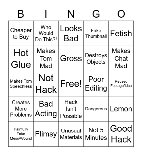 Life Hack Bingo (UnsanityLive) Bingo Card