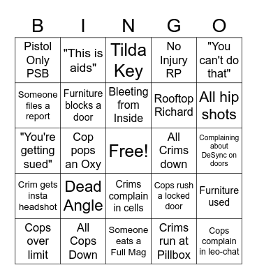 Pacific Standard Bank BINGO Card
