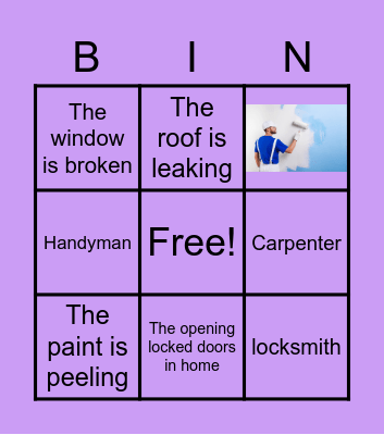 Home repair Bingo Card