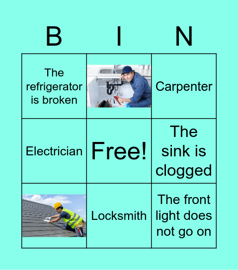 Home repair Bingo Card