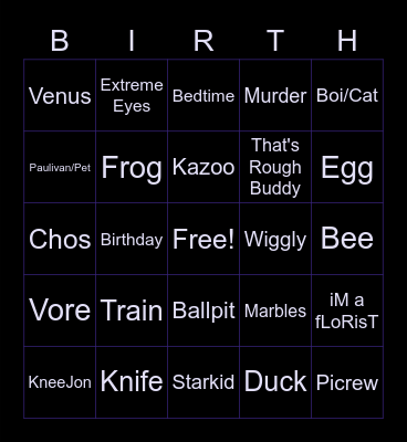 Server Birthday Bingo! Bingo Card