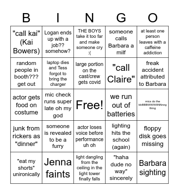 tech week Bingo Card