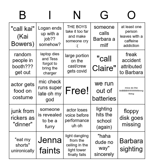 tech week Bingo Card
