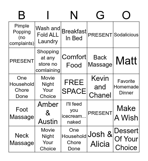 Birthday Bingo  Bingo Card