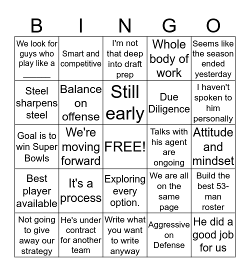 Combine Bingo Card