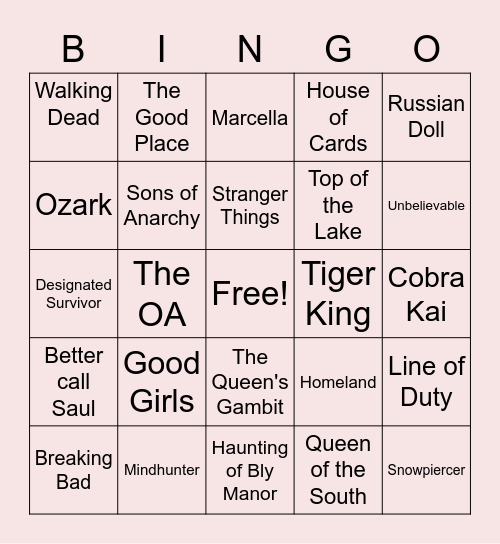 Netflix Bingo Card