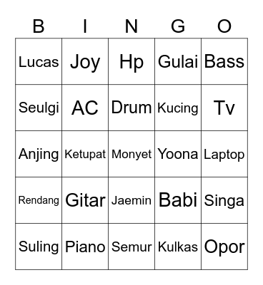 PAKMINJU01 Bingo Card