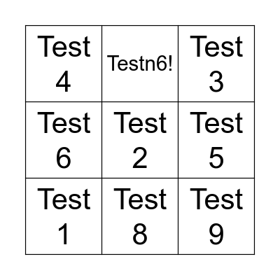 InstaMind Beginners Test Bingo Card